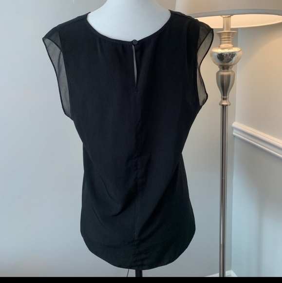Scotch & Soda Black & Mesh Sleeveless Blouse - Picture 4 of 4